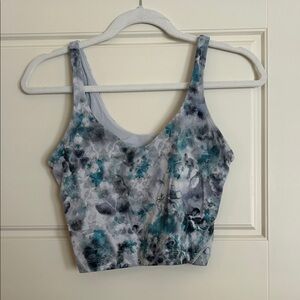 Lululemon Athletica Teal and Gray Patterned Tank